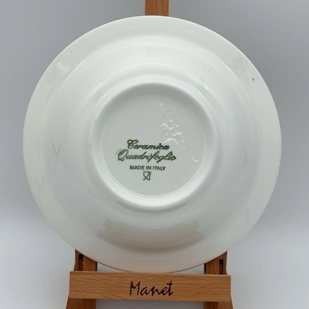 Ceramica Quadrifoglio Blue Fruits and Leaves Set of 4 Soup Bowls